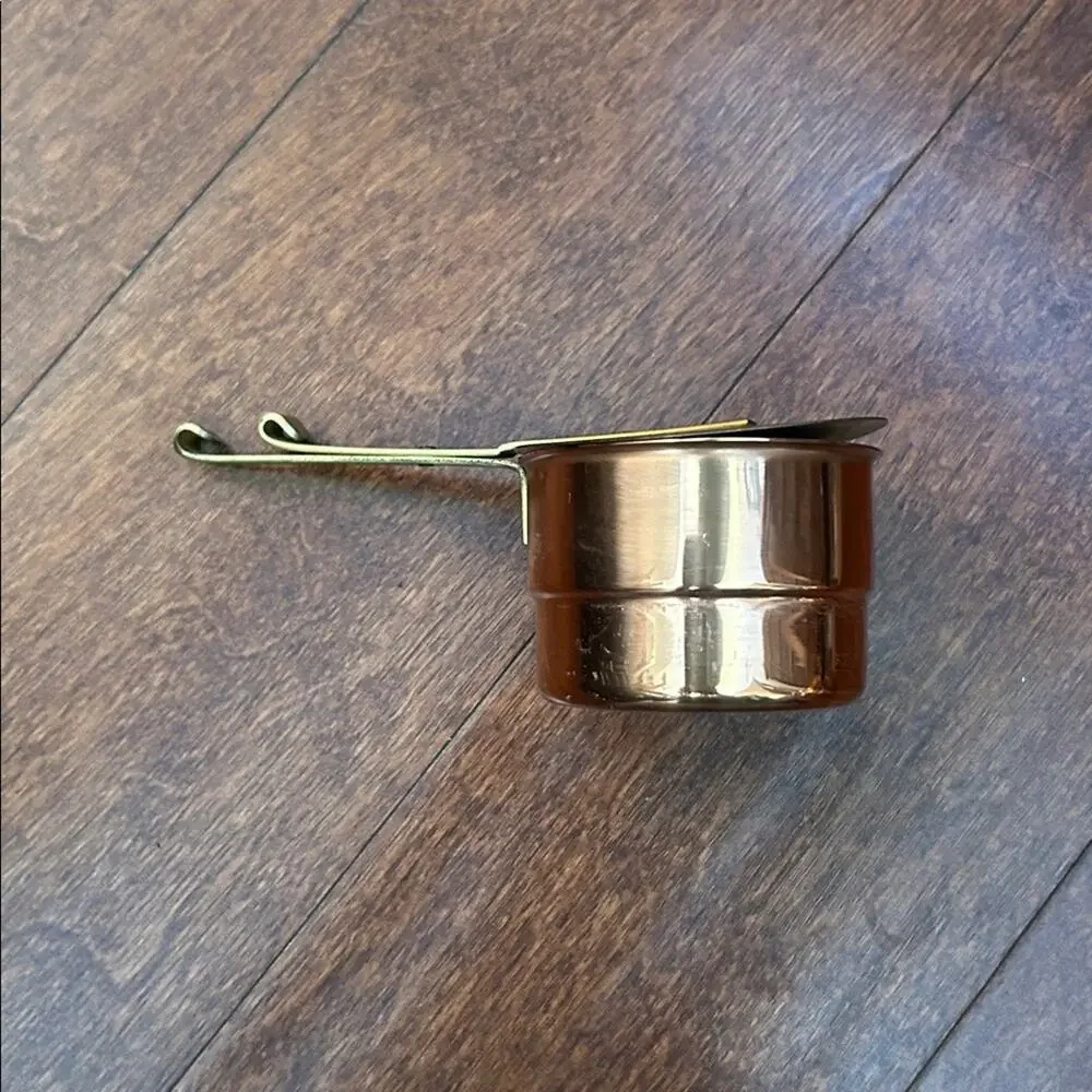 Vintage Copper and Brass Chafing Dish with Black Wooden Handle